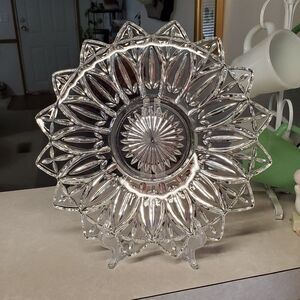Federal Glass Petal Clear Sandwich Serving Plate 11.5" Platter Tray